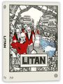 "LITAN" steht auf einem Schild. Im Hintergrund zerstörte Gebäude, im Vordergrund Figuren in roten Anzügen mit Instrumenten.