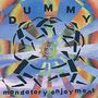 Text: "DUMMY mandatory enjoyment". Abstrakte Illustration mit geometrischen Formen und bunten Farbverläufen.