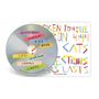 "Broken Tongue, Saffron 4:44, Dogs, Cats, Projections, Cedars, Lasts" auf bunten Streifen. CD mit buntem Design.