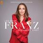 VÉRONIQUE BONNECAZE, Les Deux Franz: Schubert, Liszt. Frau in rotem Kleid, grauer Hintergrund, links ein oranges Logo.