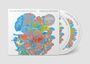 Text: "Future Sounds of Jazz 16", "Compost Records", "Compiled by Michael Reinboth & Michael Rütten". Bunte abstrakte Illustrationen mit Pilzen.