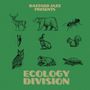 Oben steht "BASTARD JAZZ PRESENTS", unten "ECOLOGY DIVISION". Skizzen von neun Tieren auf grünem Hintergrund.