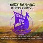 "KRISSY MATTHEWS & THE VIKINGS" oben, "ROCK AND ROLL SOLDIER" auf Segel, Musiker unten; Illustration eines Wikingerboots.