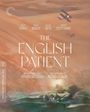 "The English Patient" in großen Buchstaben, darunter ein Wüstenmotiv mit einem fliegenden Doppeldecker-Flugzeug.
