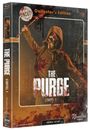 „THE PURGE Staffel 1“ steht groß in der Mitte. Ein maskierter Mensch in sportlicher Pose, dunkler Hintergrund.