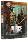 Aufschrift: "THE PURGE STAFFEL 2", "Collector's Edition", "UNCUT!", "Horror/Action". Zwei maskierte Figuren, düstere Atmosphäre.