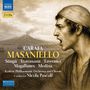 Text: Carafa Masaniello, Sungti, Trottmann, Tavernier, Magallanes, Medina, Kraków Philharmonic Orchestra, Nicola Pascoli.  
Illustration: Ein schreiender Mann in historischer Kleidung vor einer Landschaft.