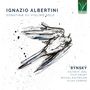 IGNÁZIO ALBERTINI, SONATINÆ XII VIOLINO SOLO, RÝNSKÝ, Künstlernamen. Tintezeichnung eines fliegenden Vogels.
