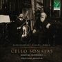 "Herzogenberg, Brahms, Bruch. Cello Sonatas. Sebastian Bertoncelj, Cello. Sebastiano Mesaglio, Piano."  
Schwarzweißfoto zweier Männer in Anzügen, einer mit Cello, der andere sitzt. Oben rechts Logo "Da Vinci Classics".