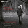 Texte: "Robert Schumann Cellokonzert a-Moll op. 129", "Sebastian Klinger", "Deutsche Radio Philharmonie", "Marzena Diakun". Schwarz-weißes Foto eines Mannes im Park.