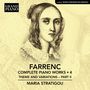 Der Text lautet: "FARRENC COMPLETE PIANO WORKS • 4 THEME AND VARIATIONS – PART II MARIA STRATIGOU". Darstellung einer Frau.
