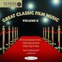 "GREAT CLASSIC FILM MUSIC VOLUME II" auf rotem Teppich, umgeben von Absperrungen. Orchester und Dirigent genannt.