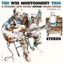"The Wes Montgomery Trio. A dynamic new sound: Guitar/Organ/Drums. Riverside 1156. Stereo. Illustration von Musikern."