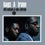 "bags & trane" oben, "milt jackson & john coltrane" darunter. Zwei nach rechts blickende Männer in Seitenansicht.