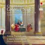 Text: "Christoph Graupner, Ein Freudenlicht bestrahlt mich, Complete Cantatas for Tenor, Georg Poplutz tenor, L’Arpa Festante, Florian Heyerick conductor." 

Eine barocke Szene mit Musikern in einem prunkvollen Saal. Rechts ein rotes Logo.