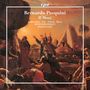 „Bernardo Pasquini Il Mosè“, Namen von Künstlern und Orchester. Historisches Gemälde mit Figuren in dramatischer Szene.