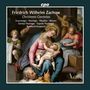 "Friedrich Wilhelm Zachow, Christmas Cantatas, Feuersinger, Oitzinger, Glaubitz, Wörner, Cantus Thuringia, Capella Thuringia, Bernhard Klapprott." Gemälde der Madonna mit Kind und Engeln.