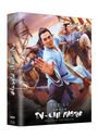 "TAI-CHI MASTER", "JET LI", "DIRECTED BY YUEN WOO-PING." Illustration mit kämpfenden Figuren in asiatischer Kleidung.