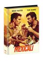 Text: „BREN FOSTER“, „VAN DAMME“, „MEXICALI“. Illustration zweier Männer, die sich bekämpfen.