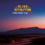 Text: "BLIND REVOLUTION FAR FROM THE SUN". Landschaft mit Bergen und Sonnenuntergang.