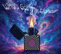 Der Text "Who's Got My Lighter" ist gewölbt. Ein offenes Feuerzeug mit Psychedelic-Hintergrund und Rauchwolken.