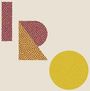 Logo mit den Buchstaben "IRO". Muster aus rot-lila und gelblichen Punkten.