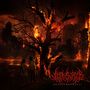"UNWELCOME GUEST" steht unten. Ein Baum in Flammen; zwei Kinder schauen fasziniert zu, während das Umfeld brennt.