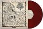 "Morketid" steht unten. Zeichnung zeigt Figuren im mittelalterlichen Stil. Rote Vinyl-Schallplatte daneben.