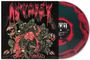 Autopsy, Mental Funeral. Illustration: Monströse, verzerrte Kreaturen, gruselige rot-grüne Vinyl-Platte.