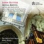 Text: "John Rutter Missa Brevis", "York Minster", "The Choir of York Minster Robert Sharpe". Bild: Innenraumansicht einer Kathedrale.