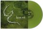 „lunatic soul, transition II“ in Weiß auf grünem Hintergrund. Eine grüne Vinyl-Schallplatte liegt daneben.