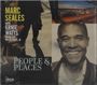 "Marc Seales with Ernie Watts, Bruce Lett, Moyes Lucas, Jr. People & Places." Eine Mischung aus Fotos und Illustrationen.
