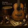 "Down the Hatch", "Tom Hambridge" auf einer abgenutzten Gitarre. Trommel, Whiskyflasche, Fotos, Noten, Mundharmonika.