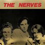 Oben steht in roten Buchstaben "THE NERVES". Darunter sind drei Männer in Schwarz-Weiß-Porträtaufnahme.