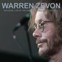 Text: "Warren Zevon, Epilogue: Live at the Edmonton Folk Music Festival." Nahaufnahme eines Mannes mit Brille und Bart.