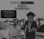Text: "FILMWORKS: INSOMNIA", "ROBBIE ROBERTSON", "Music From Robbie Robertson...", "Inspired by His Memoir INSOMNIA". Zwei Männer, Palmen im Hintergrund.