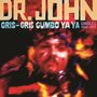 Text "Dr. John: Gris-Gris Gumbo Ya Ya - Singles 1968-1974". Unscharfes Gesicht mit bunten Lichtern und Farben.