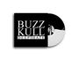 "BUZZ KULL DEEP HATE" in weißer Schrift auf schwarzem Hintergrund, daneben eine schwarze Vinyl-Schallplatte.