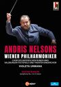 "ANDRIS NELSONS WIENER PHILHARMONIKER" und Gustav Mahler werden genannt. Dirigent in Aktion mit erhobenem Taktstock.