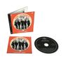 Ein CD-Cover zeigt den Titel "The Zombies - Continue Here" über einem Schwarz-Weiß-Foto von fünf Menschen in einem Kreis.