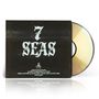"7 SEAS" in großer Schrift, darüber eine CD-Hülle, stilvoll gestaltet in Schwarz und Weiß mit einem Tintenfisch-Logo.