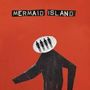 "MERMAID ISLAND" steht oben. Eine abstrakte Figur in Schwarz mit ovalem Kopf zeigt vier schwarze Silhouetten.