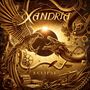 Der Text "XANDRIA" und "ECLIPSE" ist zentral, umgeben von einem Adler, einem Drachen und mechanischen Elementen in goldenen Farben.