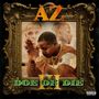 Der Text "AZ" oben, "DOE OR DIE II" unten. Drei Porträts eines Mannes, gerahmt von einem goldenen, verzierten Rahmen.