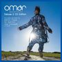 "Omar Brighter The Days Deluxe 2 CD Edition. Includes remixes by Kenny Dope, DJ Spinna, Joe Claussell & more."  
Person in Blumenmantel springt, Sonne strahlt durch Mantel in ländlicher Landschaft.