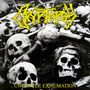 Text: "CRYPTOPSY" und "UNGENTLE EXHUMATION". Mehrere Totenköpfe und Knochen sind zu sehen.