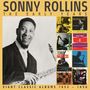 Texte: "SONNY ROLLINS", "THE EARLY YEARS", "EIGHT CLASSIC ALBUMS 1953-1956". Schwarz-weißes Porträt eines Saxophonspielers.