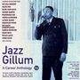 "Jazz Gillum: A Career Anthology 1934–1949." Ein Musiker im Anzug spielt die harmonica neben einem Mikrofon.