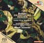 "Brahms: EIN DEUTSCHES REQUIEM" in weißer Schrift über verwelkten Blättern. Logo oben rechts; "HYBRID MULTICHANNEL".