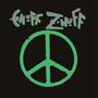 Text: "Enuff Z'Nuff". Darunter ein großes grünes Peace-Zeichen auf schwarzem Hintergrund.